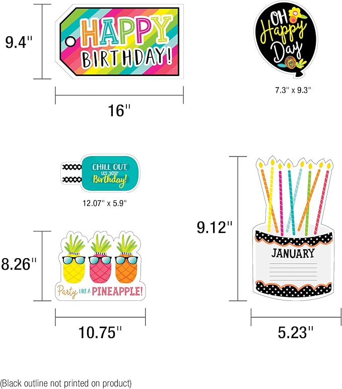 Simply Stylish Tropical Pineapple Birthday Bulletin Board Set