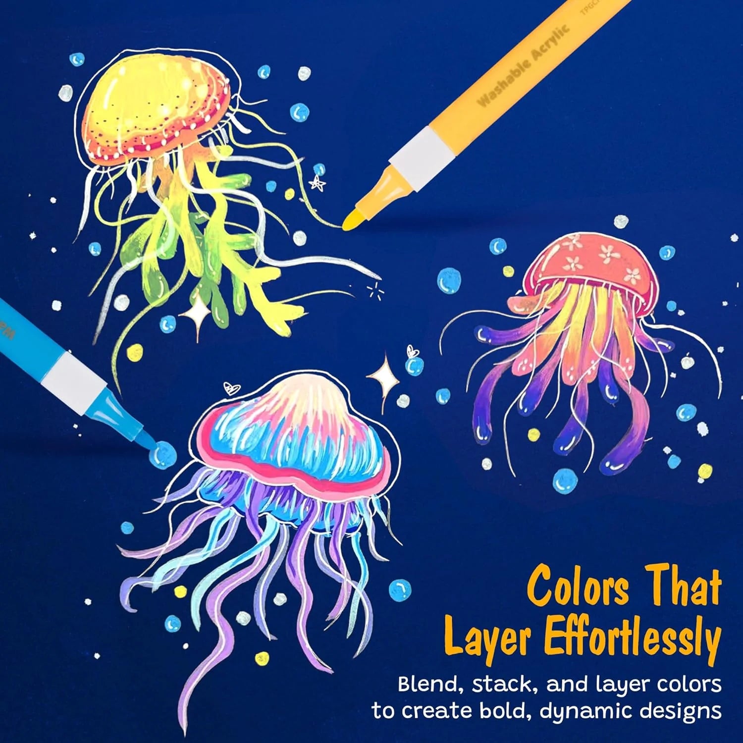 Magic Stix, Washable Acrylic Markers, 12 Pack