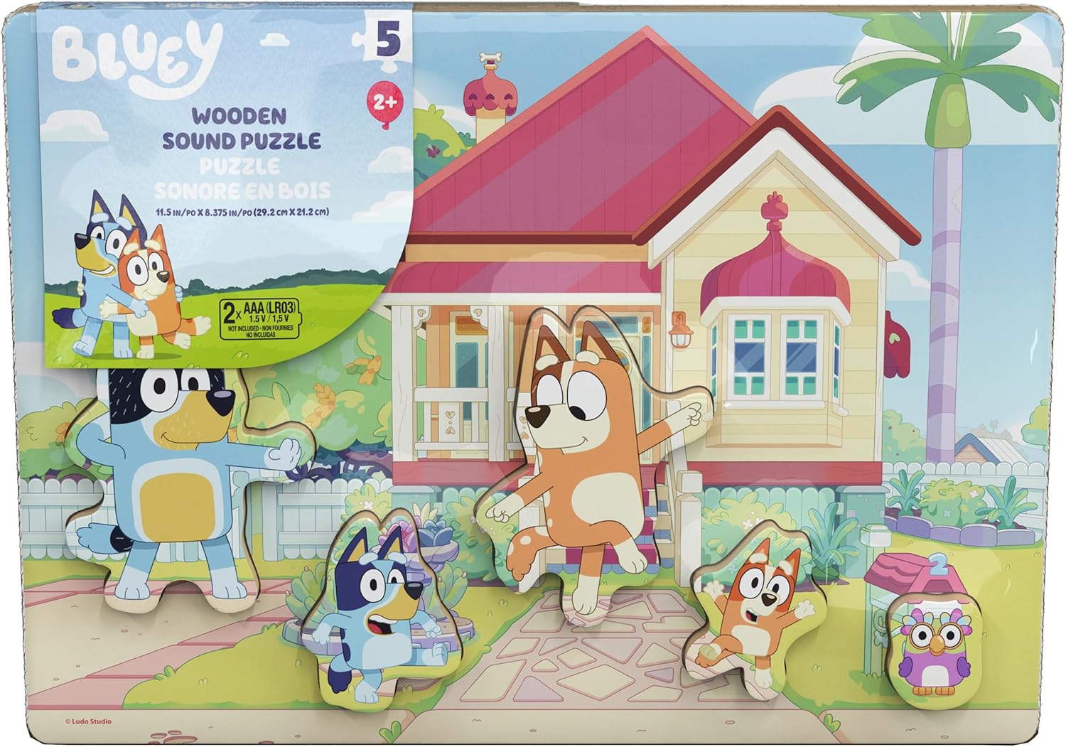 Bluey Sound Puzzle, 5-Piece Wood Puzzle
