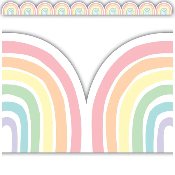 Pastel Pop Rainbows Die-Cut Border