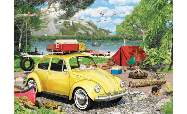 Eurographics VW Beetle Camping 550 Piece Puzzle in Tin