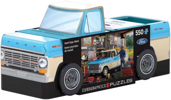 Eurographics Hard Days Work Pickup Truck 550 Piece Puzzle in Tin