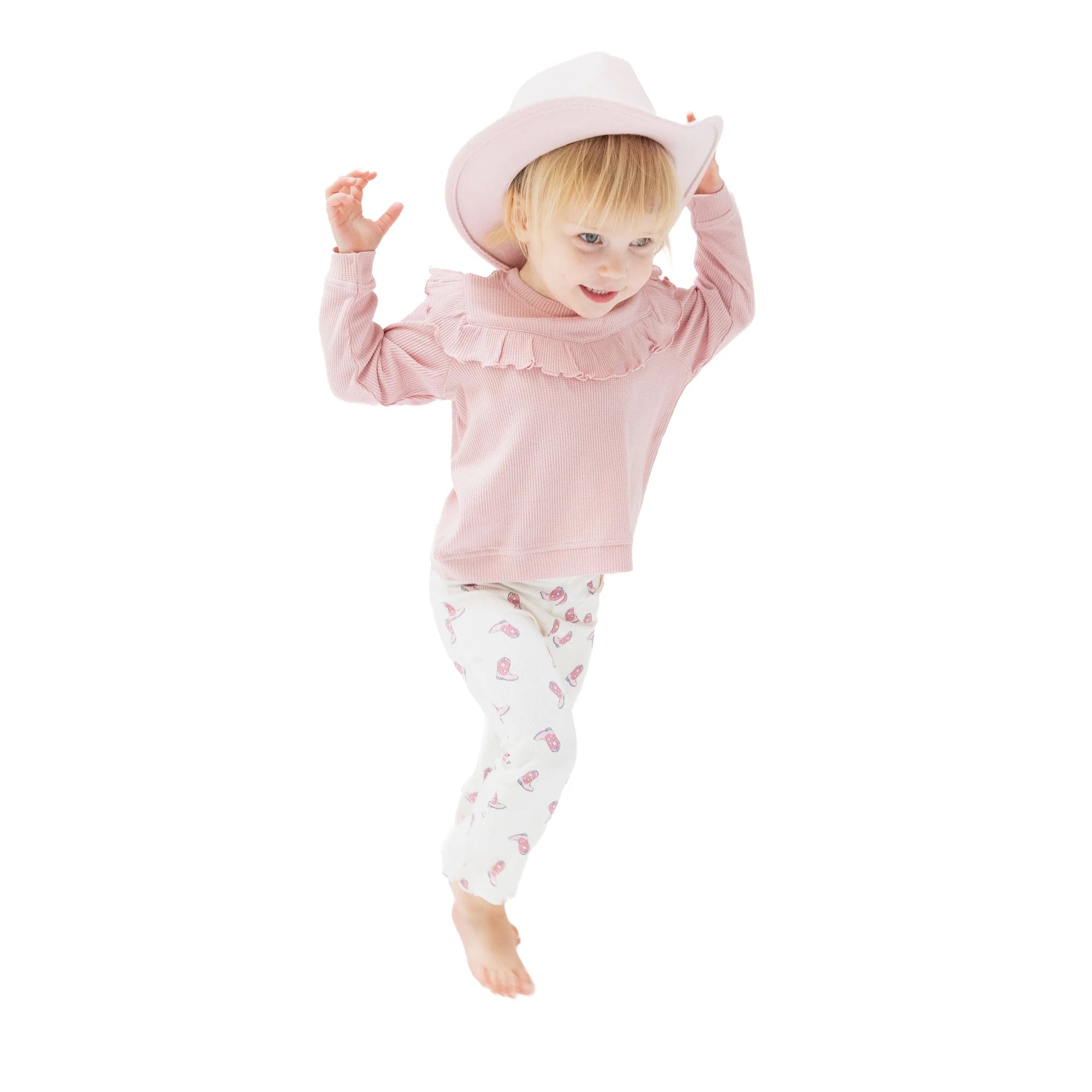 Angel Dear Petite Cowgirl Boots Ruffle Top and Flare Pant