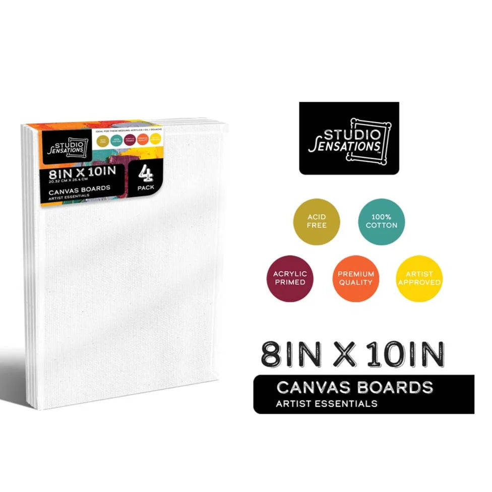 8" x 10" Canvas Boards (4 Pack)