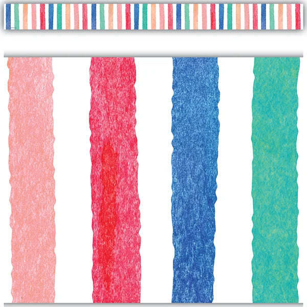 Watercolor Stripes Straight Border