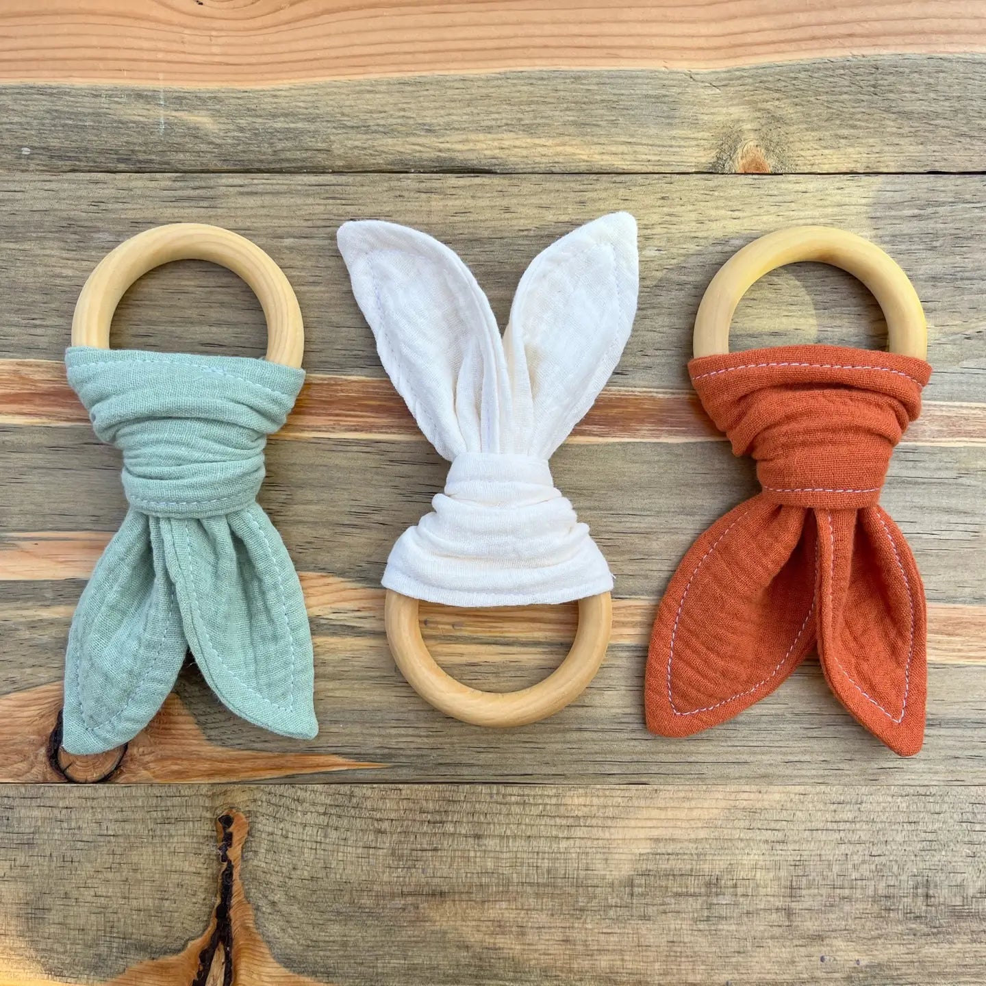 Wooden Teether with Muslin
