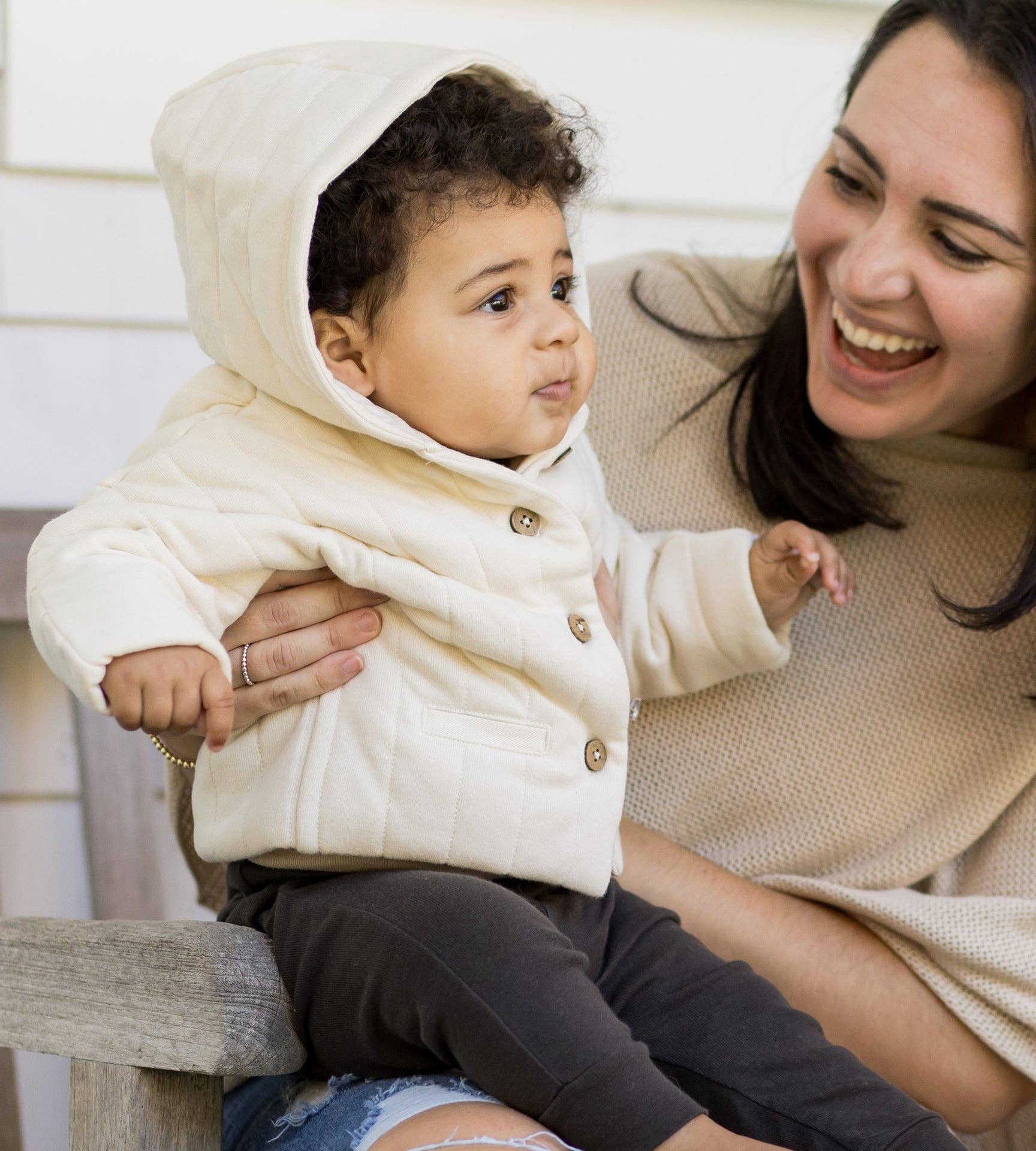 Burt's Bees Organic Cotton Quilted Baby Jacket - Oat