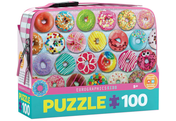Eurographics Delightful Donuts 100 Piece Puzzle in Lunch Bag