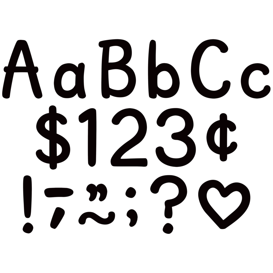 Black 4" Modern Classic Letters Combo Pack