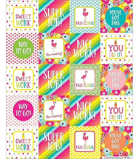 Simply Stylish Tropical Square Motivational Stickers