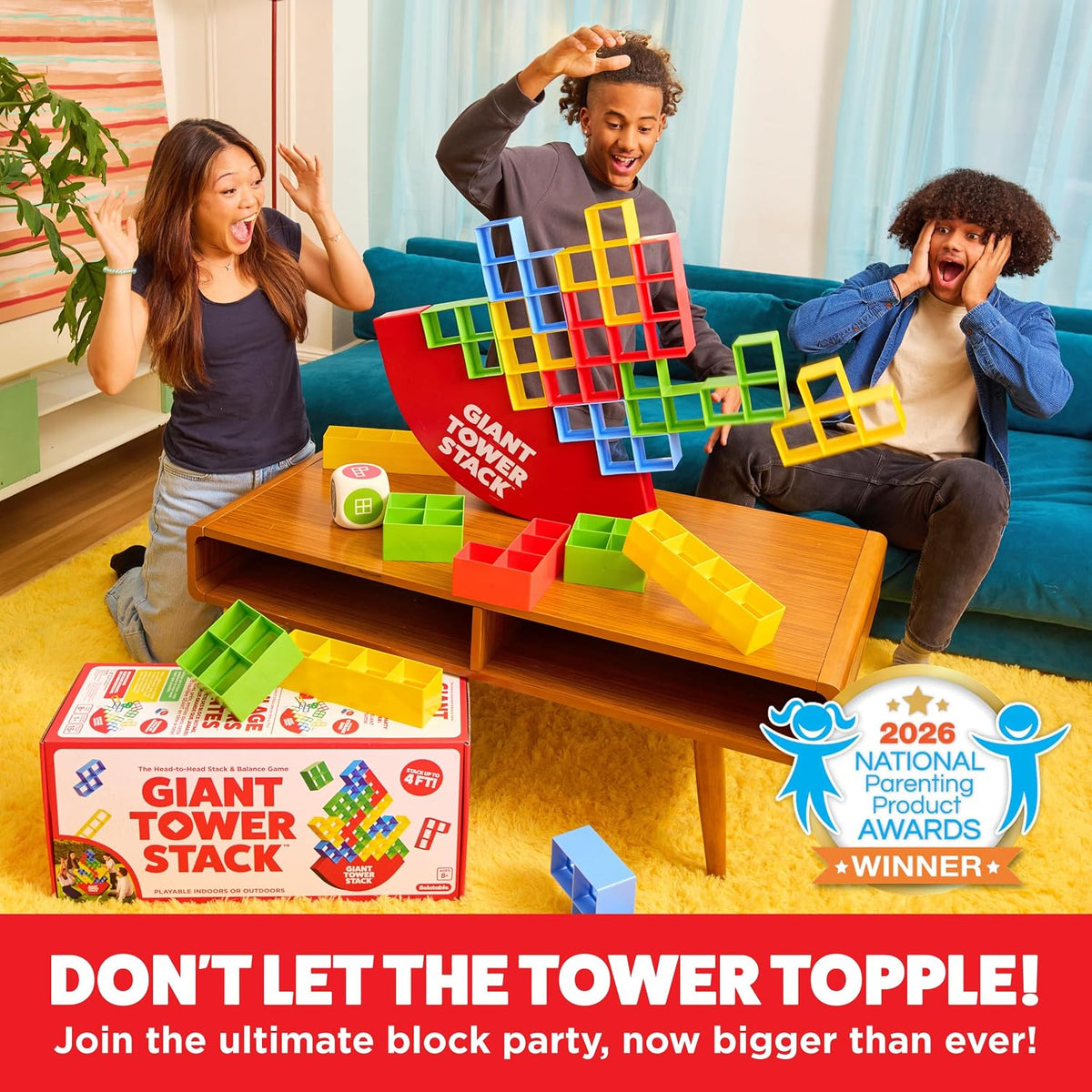 Giant Tower Stack - The Jumbo Block Balancing Game