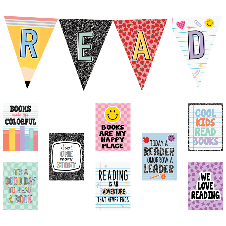 Cool for School Read Pennants Bulletin Board