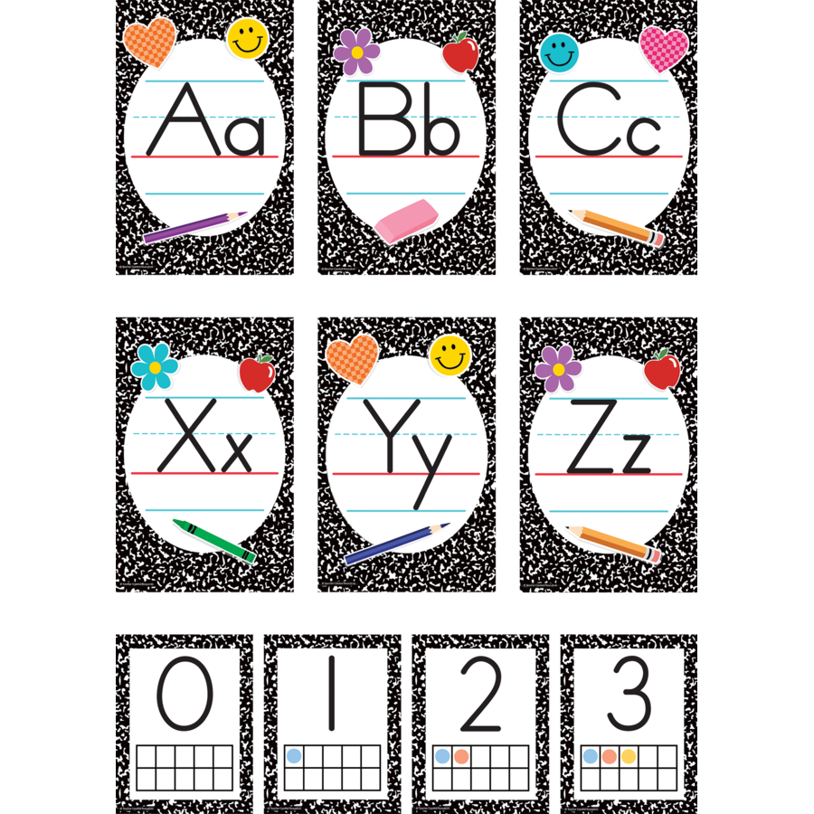 Cool for School Composition Alphabet Bulletin Board