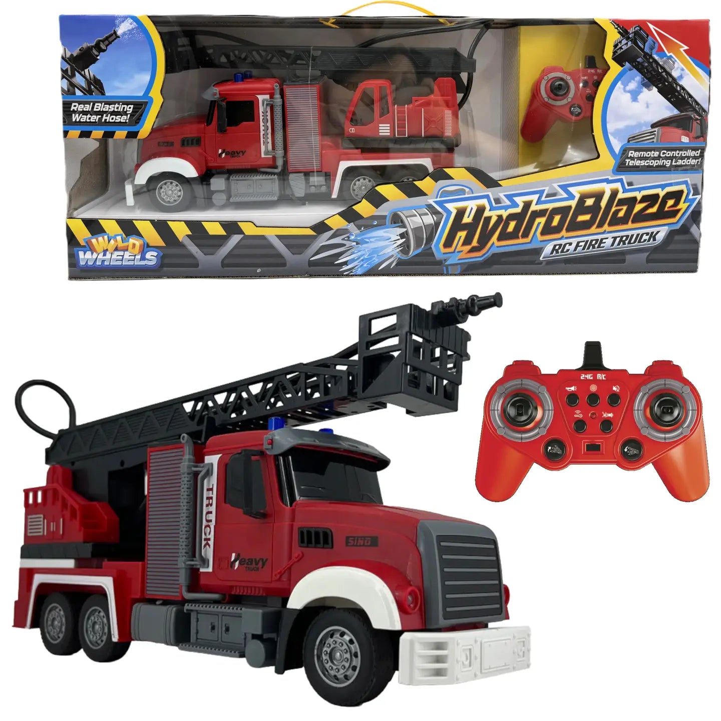 Hydroblaze Rc Fire Truck - Real Water Spray, Lights & Sirens