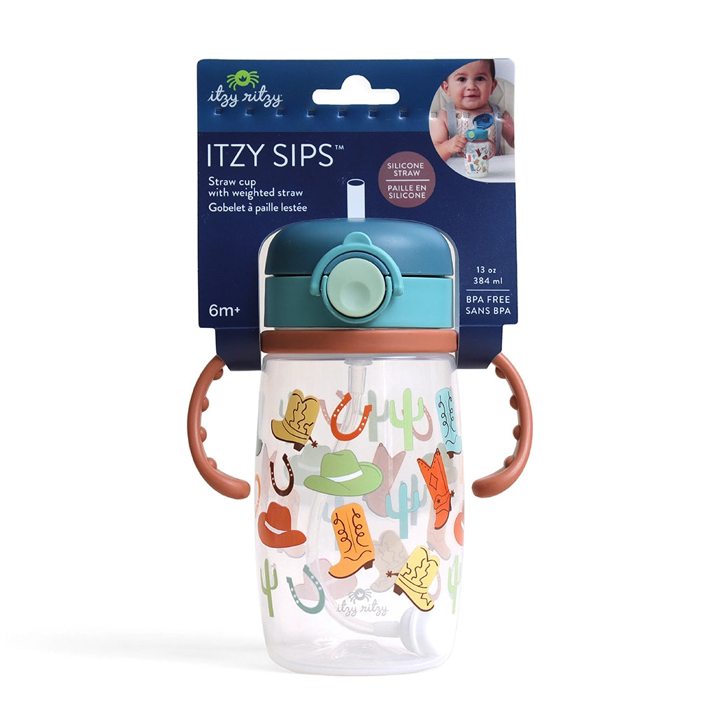 Itzy Sips Straw Cup with Snap-Close Lid - Giddy Up!