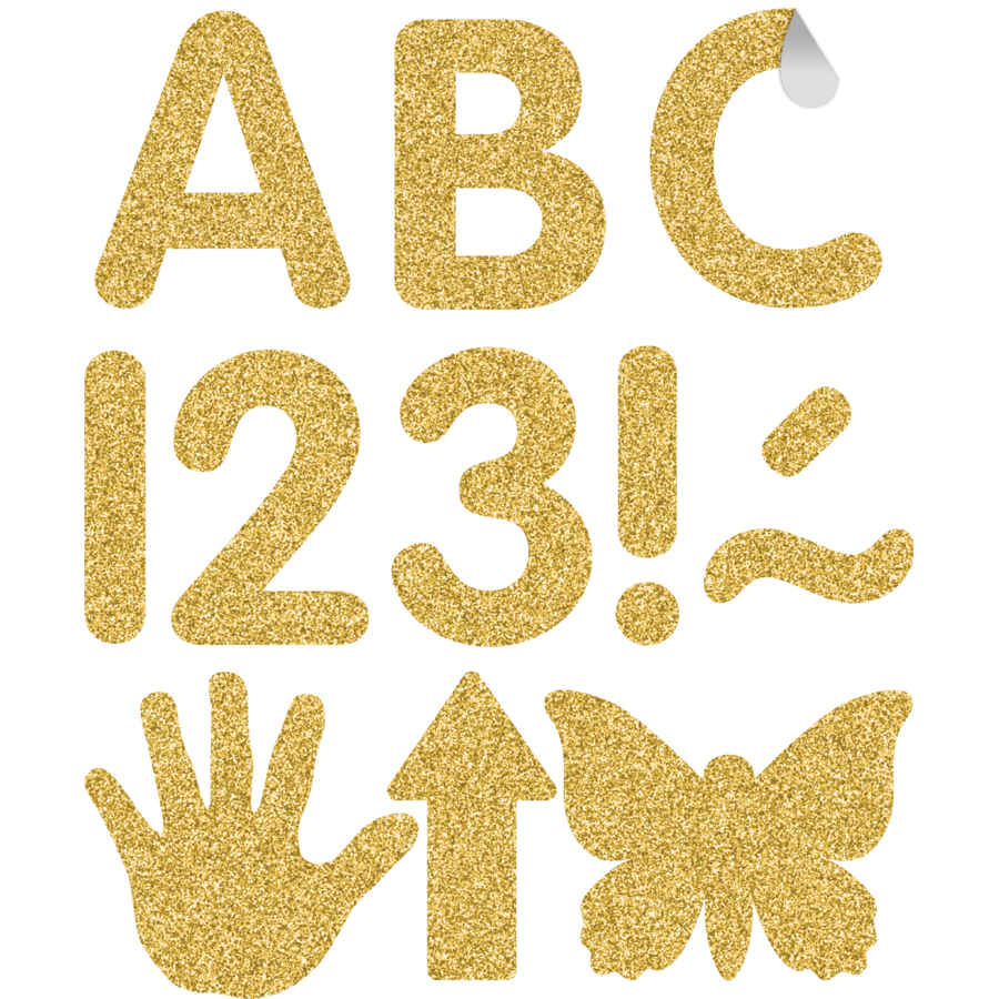 Gold Glitz 2" Classic Self-Adhesive Letters Uppercase
