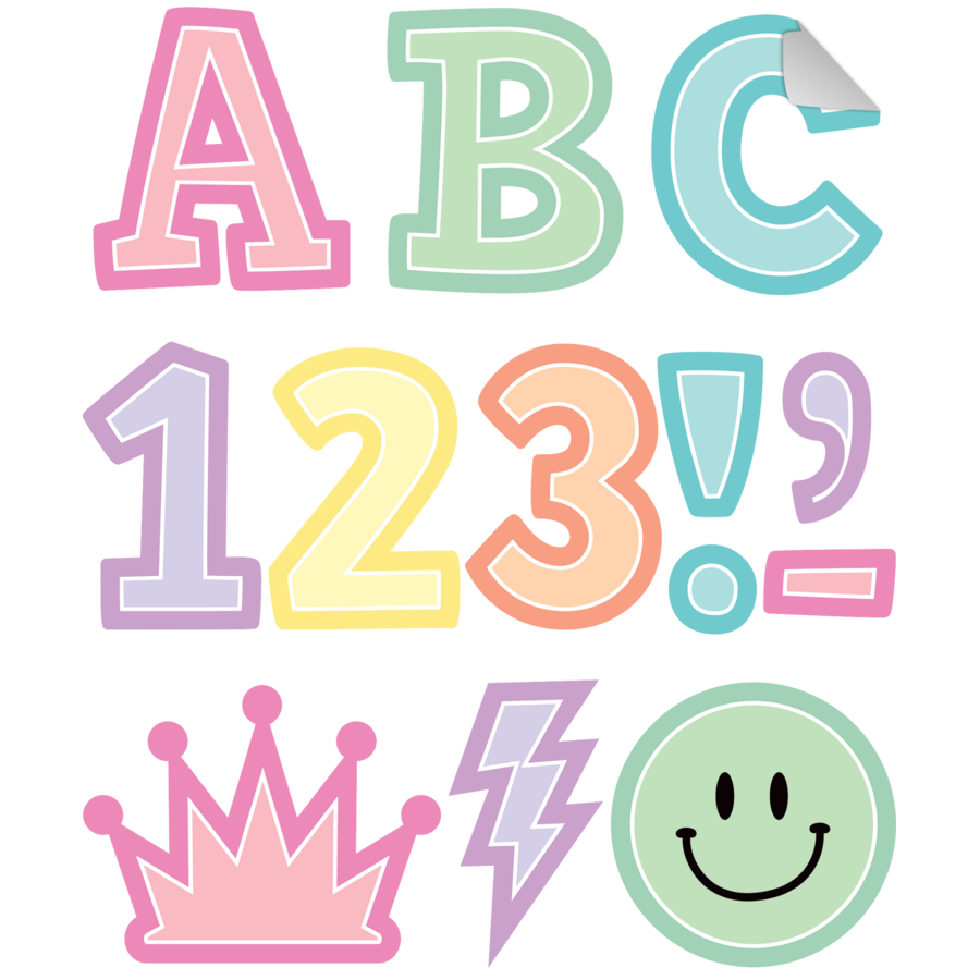 Pastel Pop 2" Bold Block Self-Adhesive Letters Uppercase