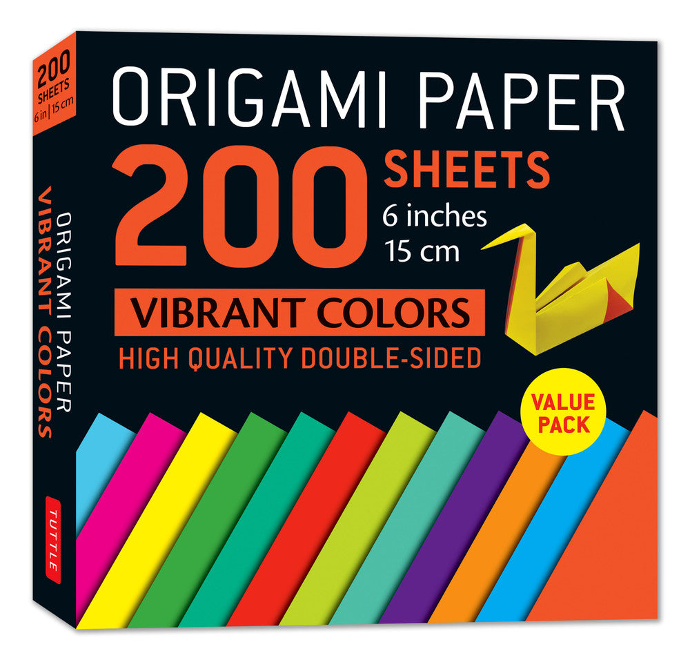 Vibrant Colors Origami Paper - 200 Sheets
