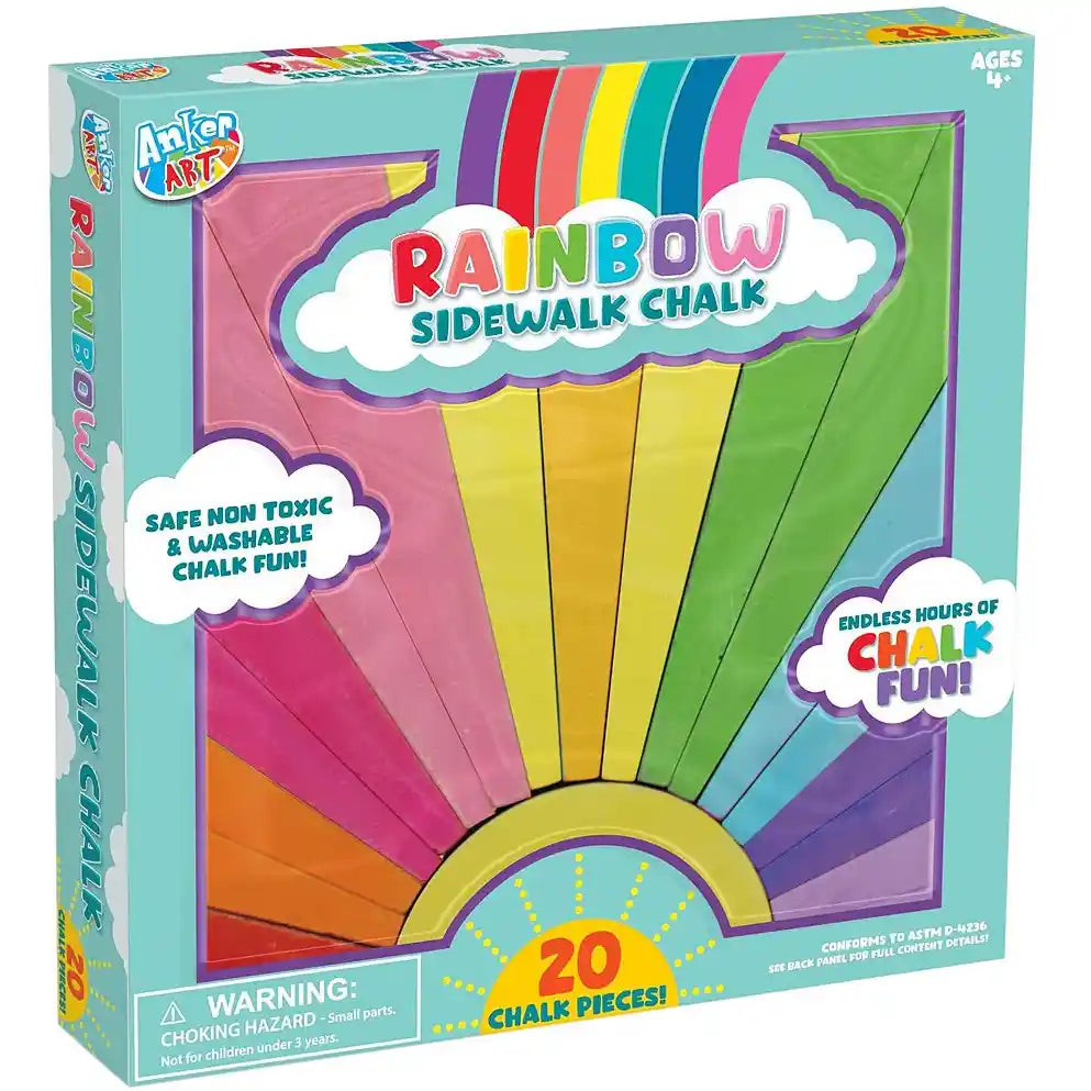 20 Piece Rainbow Sidewalk Chalk Set