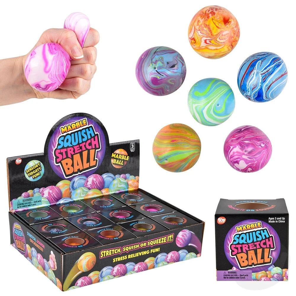 2.33" Squish And Stretch Marbleized Gummy Ball