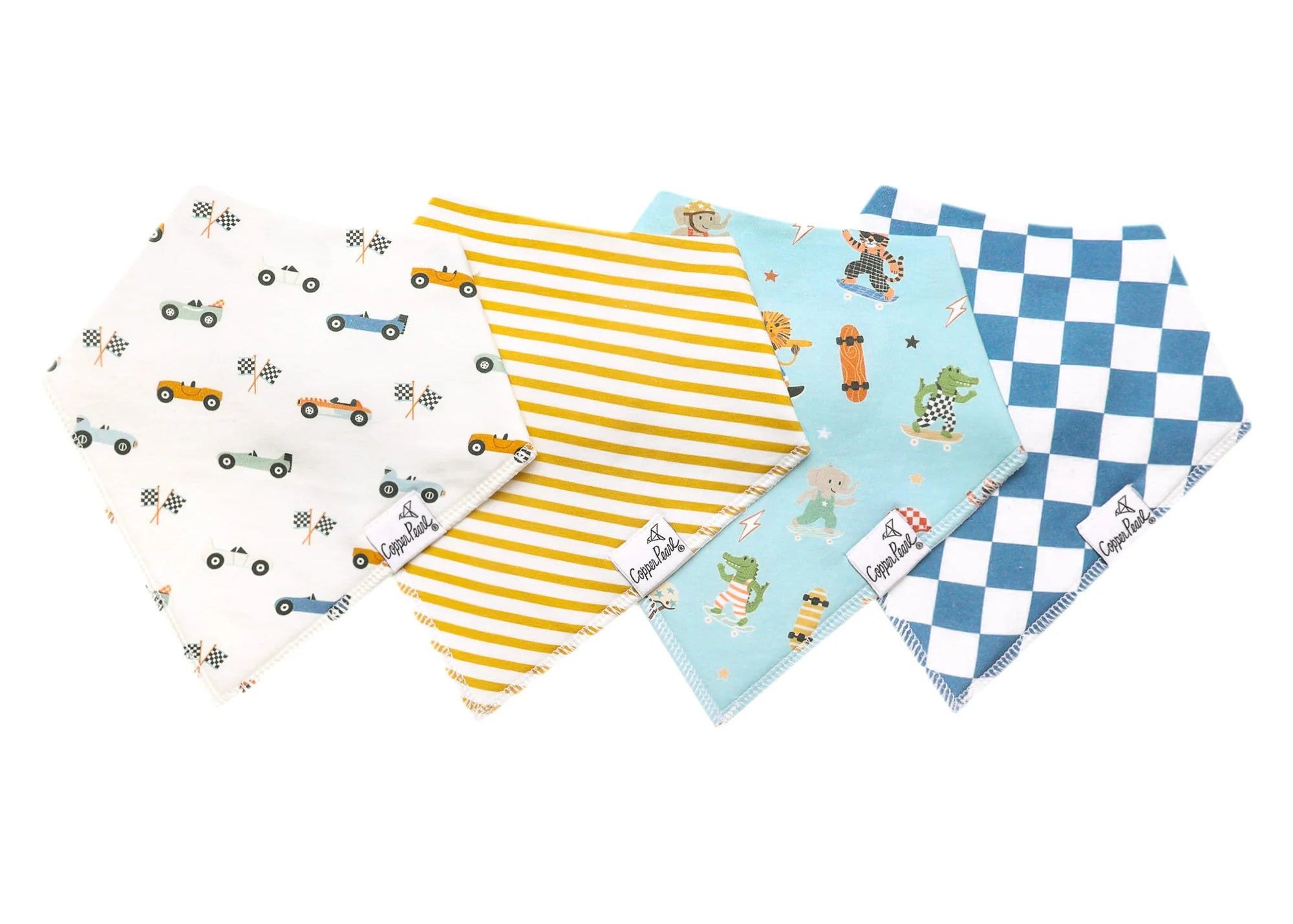 Copper Pearl Speedster Set Of 4 Bandana Bibs