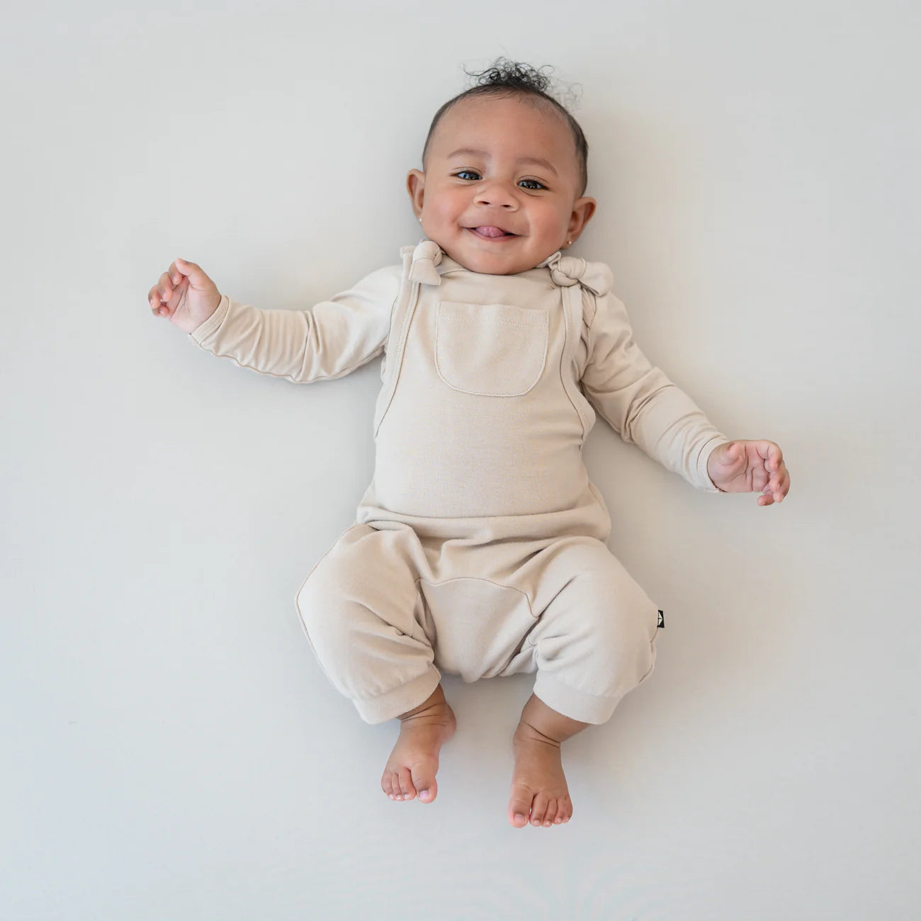 Kyte Baby Bamboo Jersey Overall in Bisque