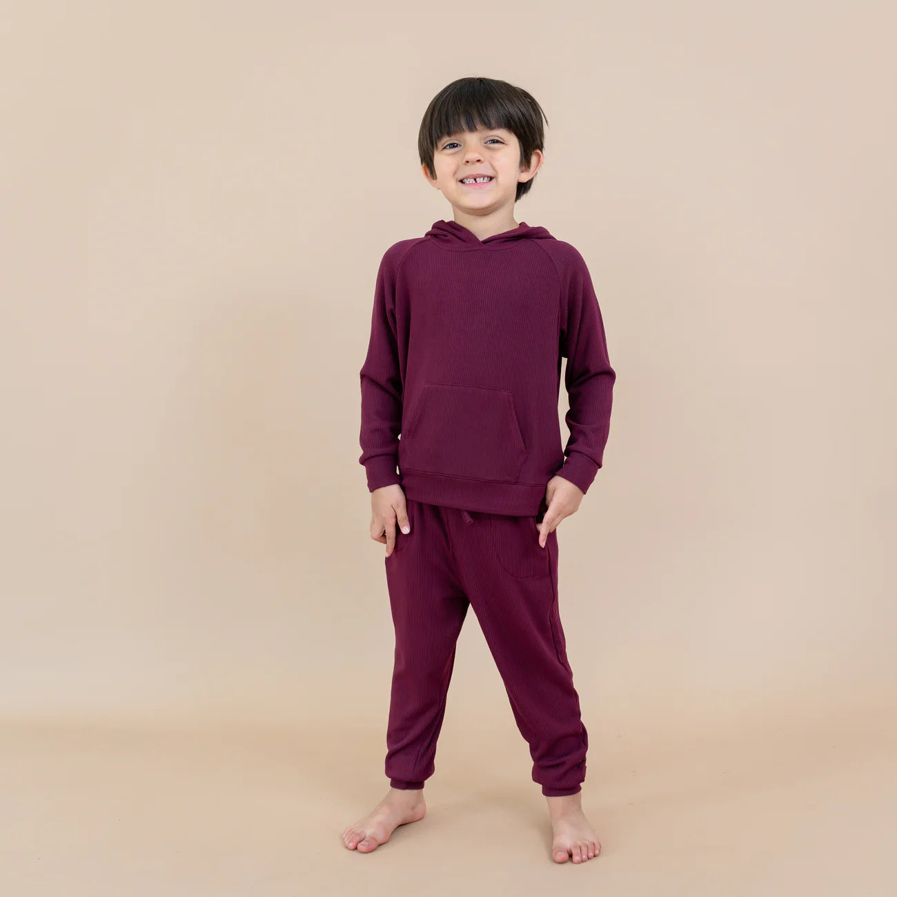Kyte Baby Ribbed Jogger Pant in Burgundy
