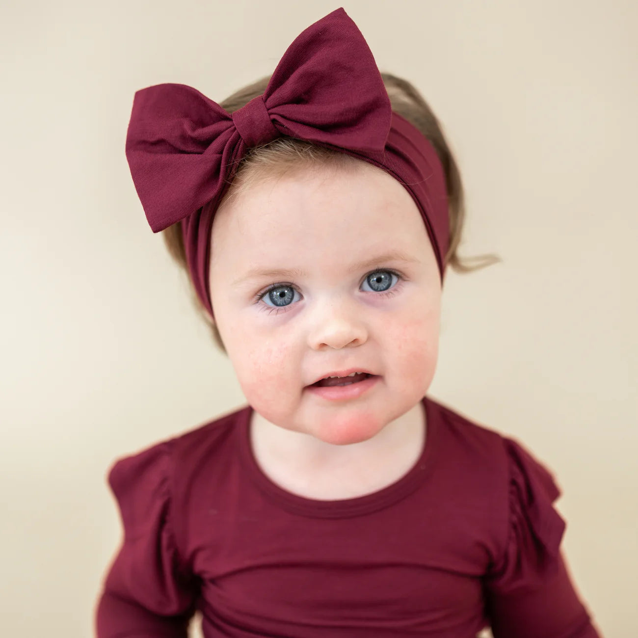 Kyte Baby Bow Headband in Burgundy