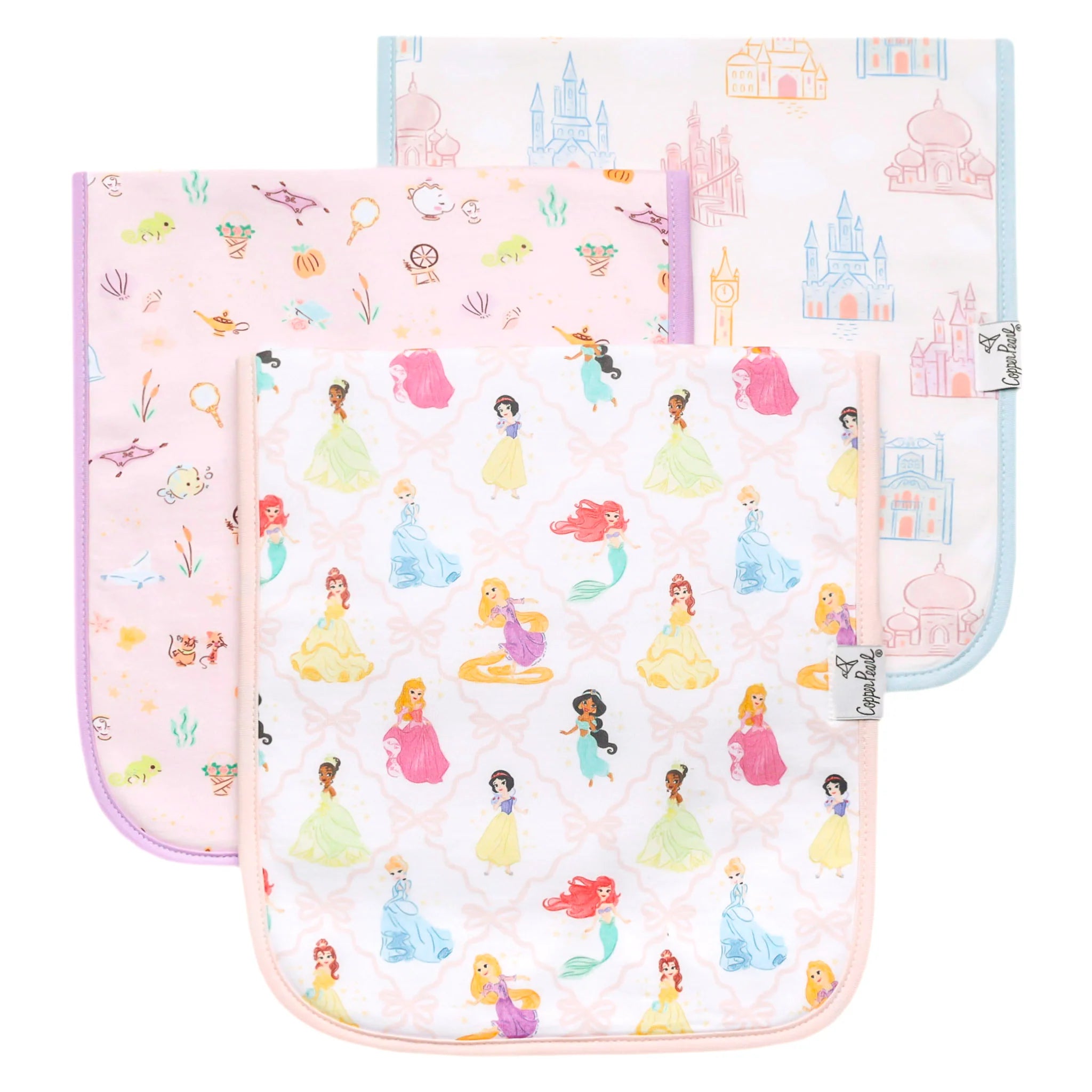 Copper Pearl Disney Princess Premium Burp Cloths 3 Pack