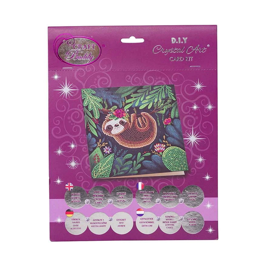 Crystal Art Card Kit - Sloth