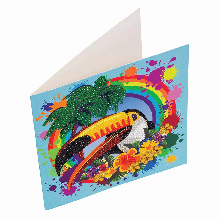 Crystal Art Card Kit - Rainbow Toucan