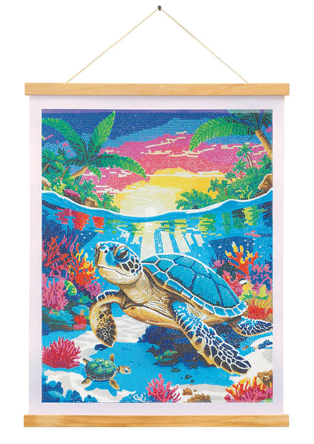 Crystal Art Scroll Kit - Tropical Turtle Paradise