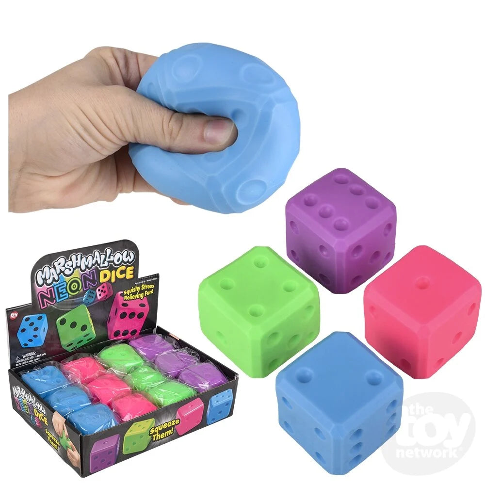 2" Marshmallow Neon Dice