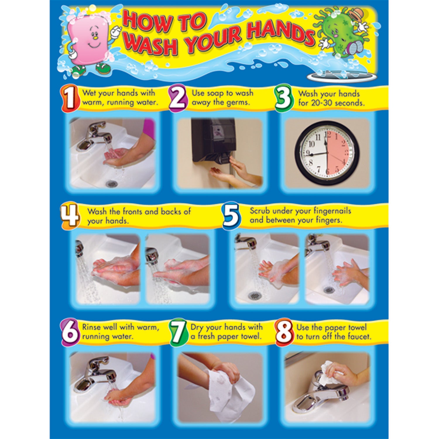 Carson Dellosa How To Wash Your Hands Chart