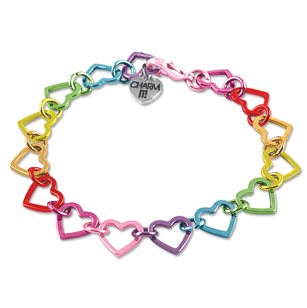 CHARM IT! Rainbow Heart Link Bracelet
