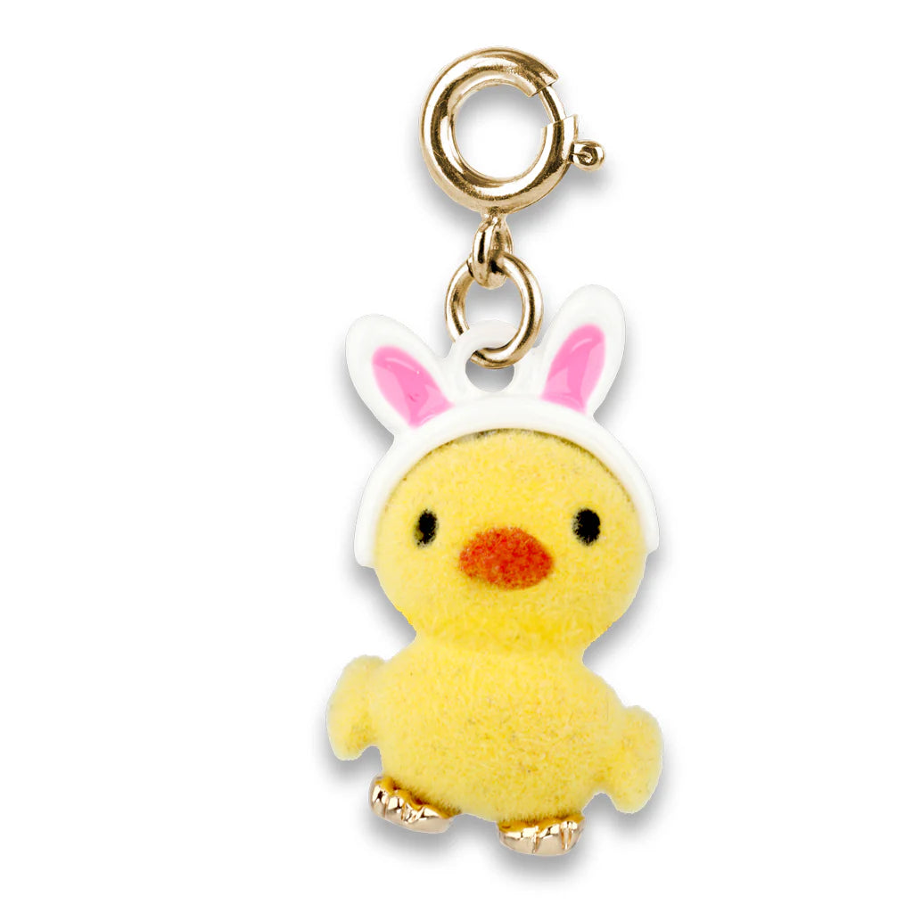 CHARM IT! Gold Fuzzy Bunny Ears Chick Charm