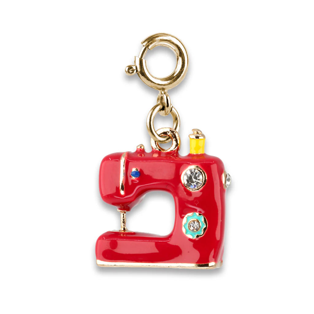CHARM IT! Gold Rebel Girls Sewing Machine Charm