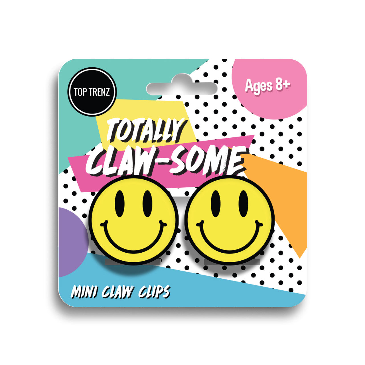 Mini Yellow Happy Claw Clips