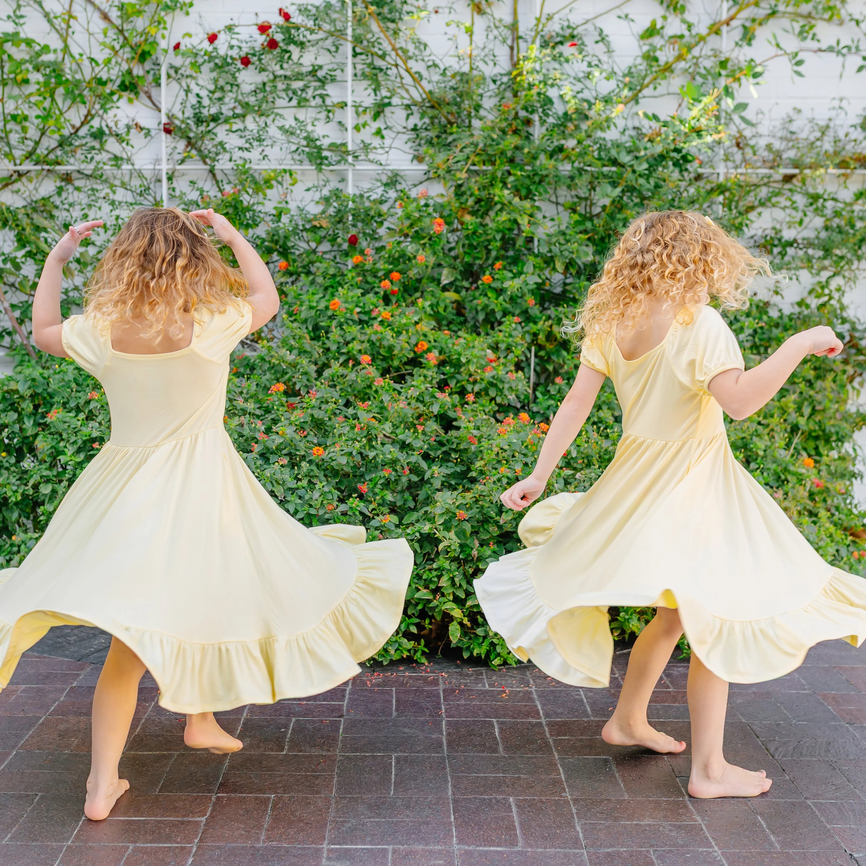 Kyte Baby Puff Sleeve Twirl Dress in Chamomile