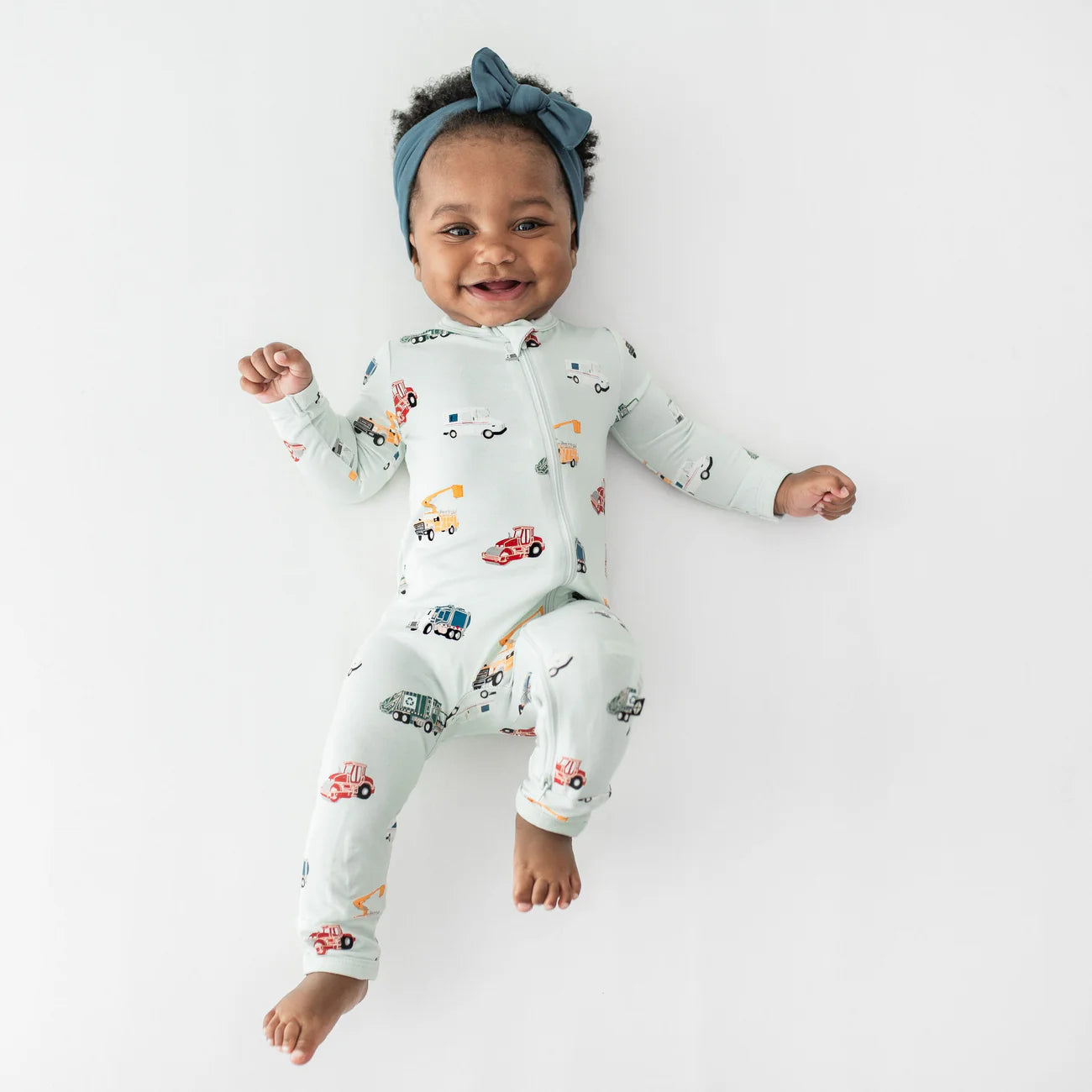 Kyte Baby Zippered Romper in City Vehicles