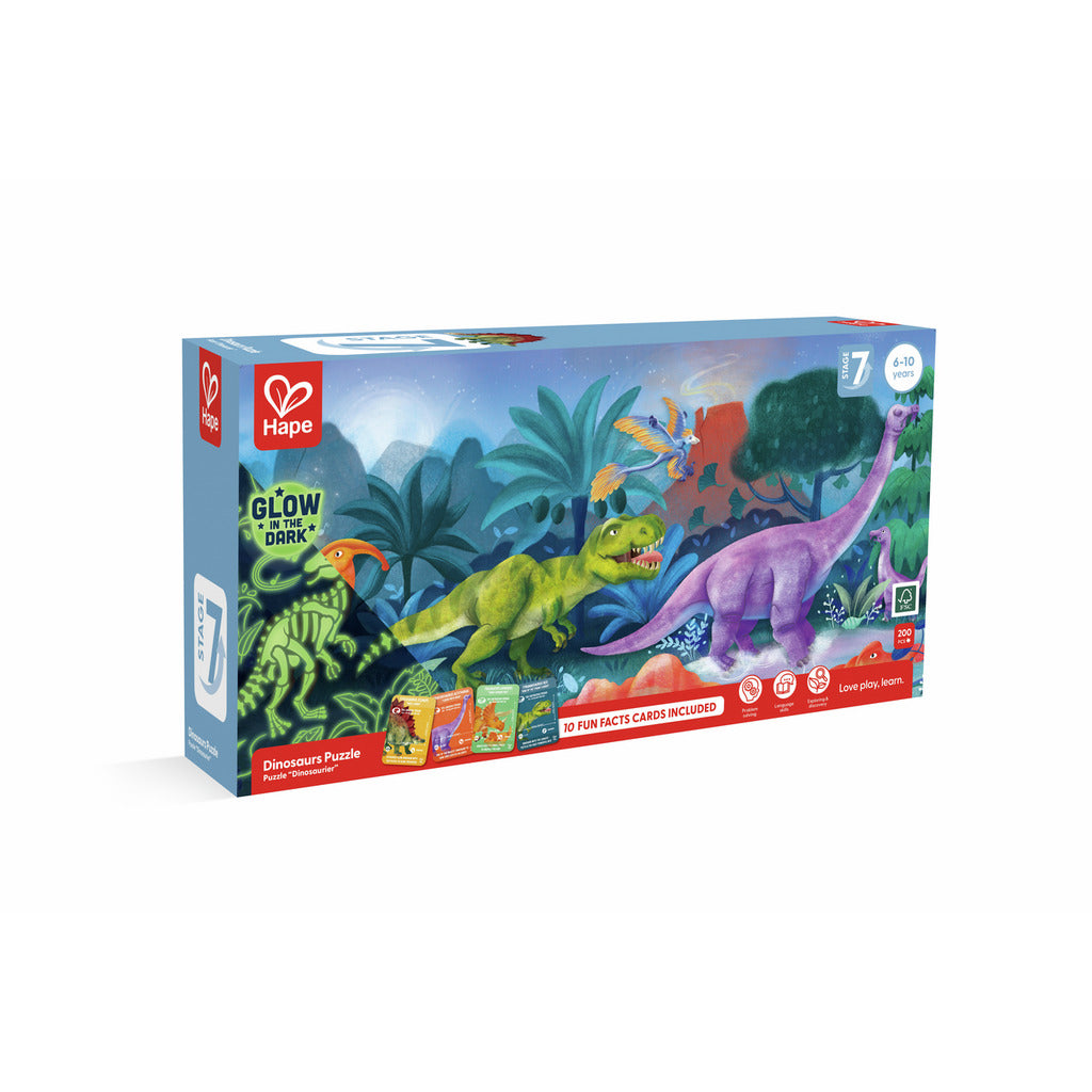 Hape 200 Piece Dinosaurs Glow Puzzle