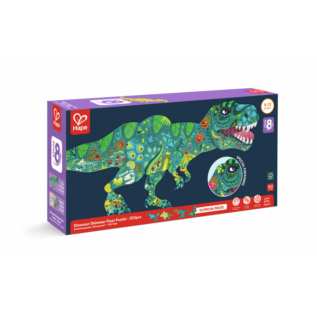 Hape Dinosaur Shimmer Floor 200 Piece Puzzle