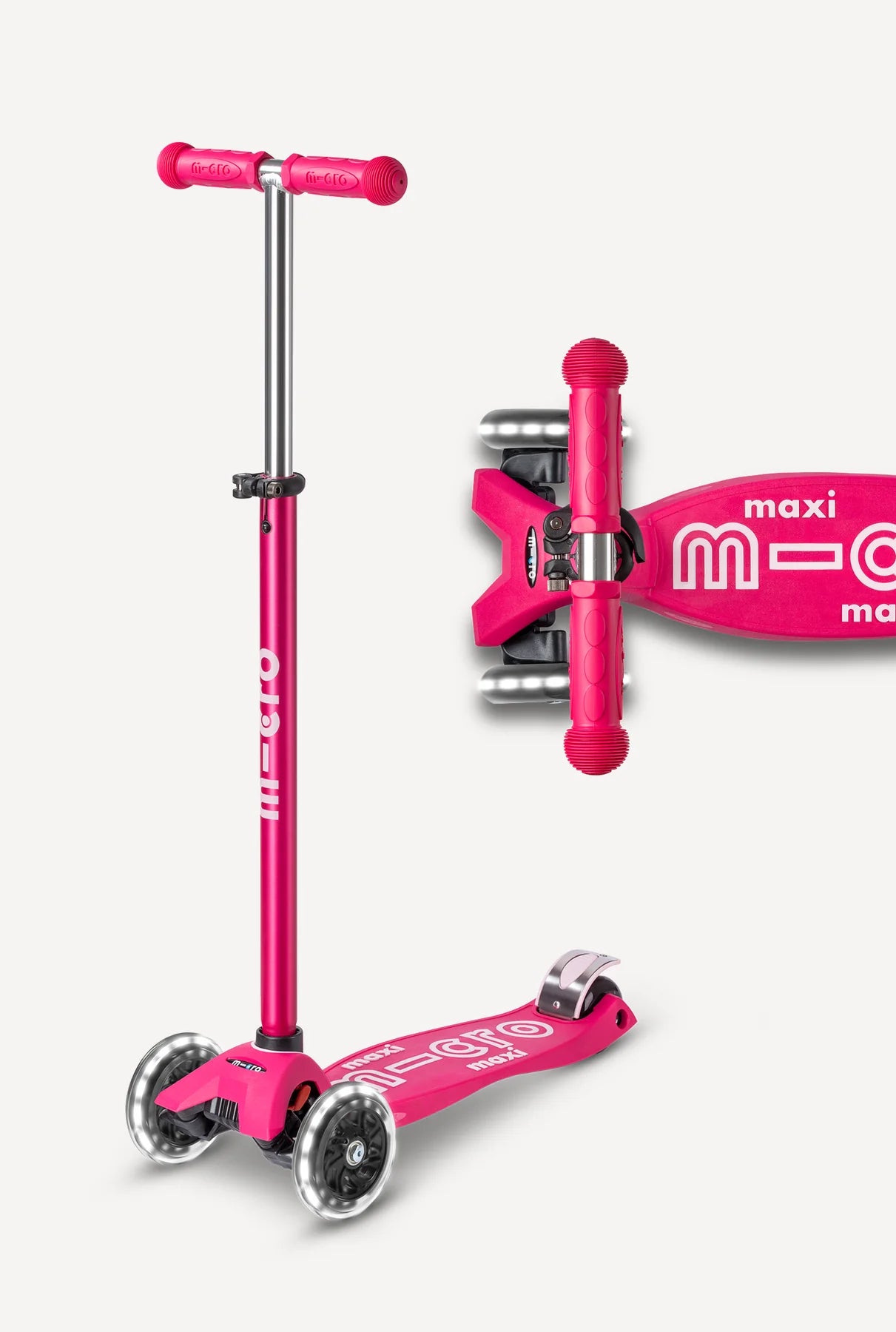 Micro Maxi Deluxe LED Scooter - Pink - Ages 5-12