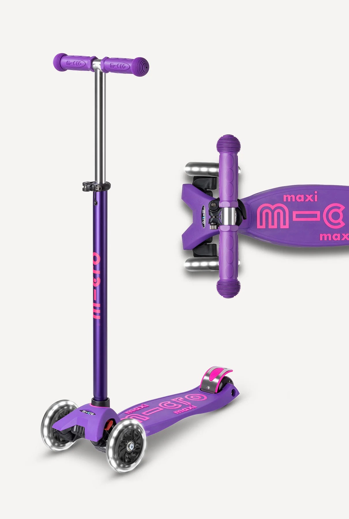 Micro Maxi Deluxe LED Scooter - Purple - Ages 5-12