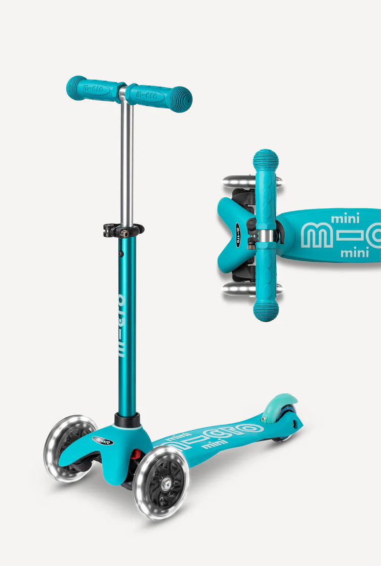 Micro Mini Deluxe LED Scooter - Aqua - Ages 2-5