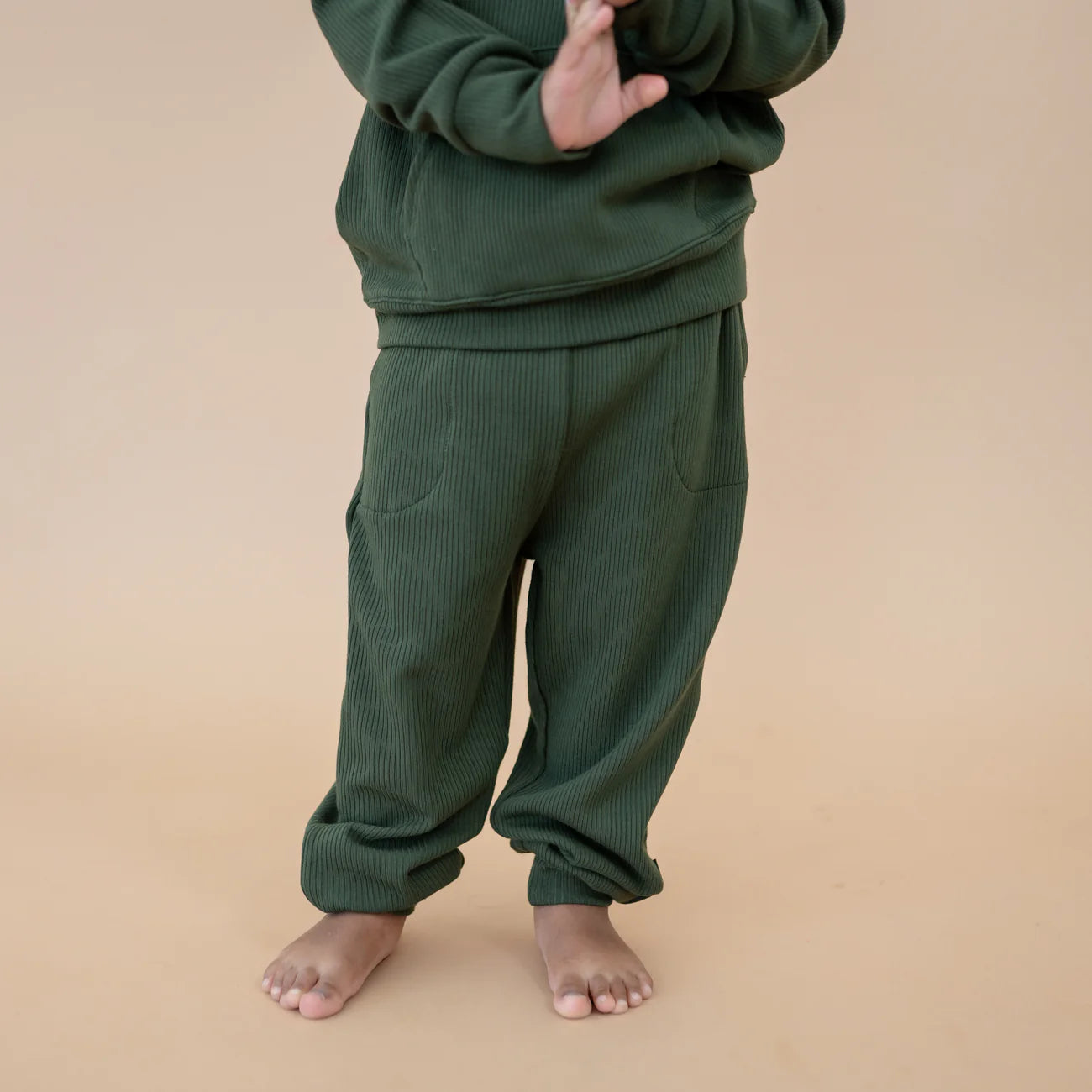 Kyte Baby Ribbed Jogger Pant in Fir