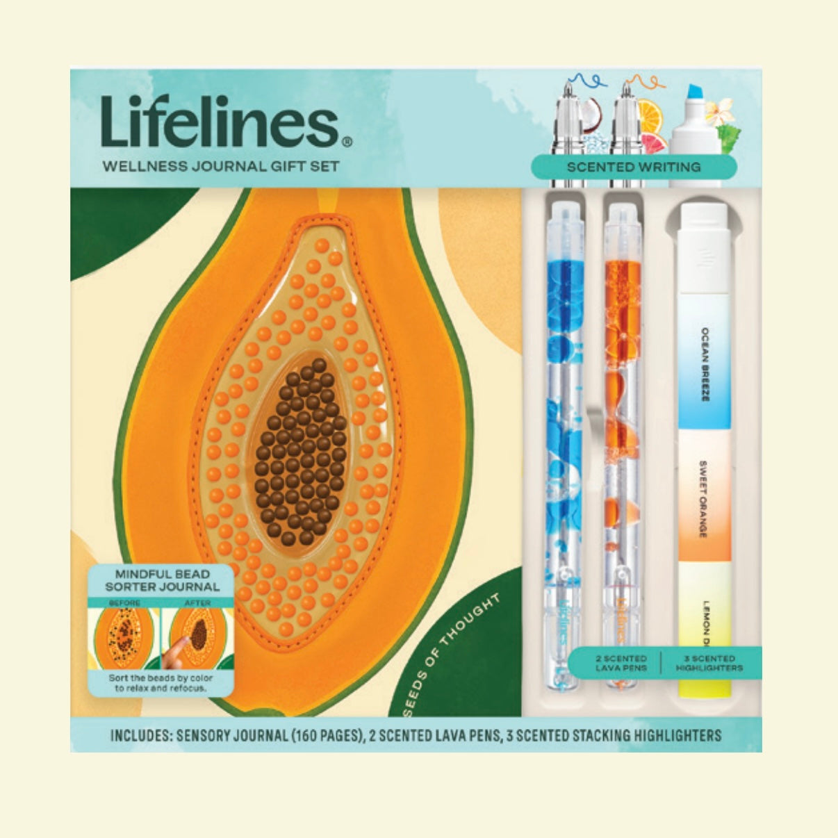 Lifelines Writing Wellness Journaling Gift Set - Papaya