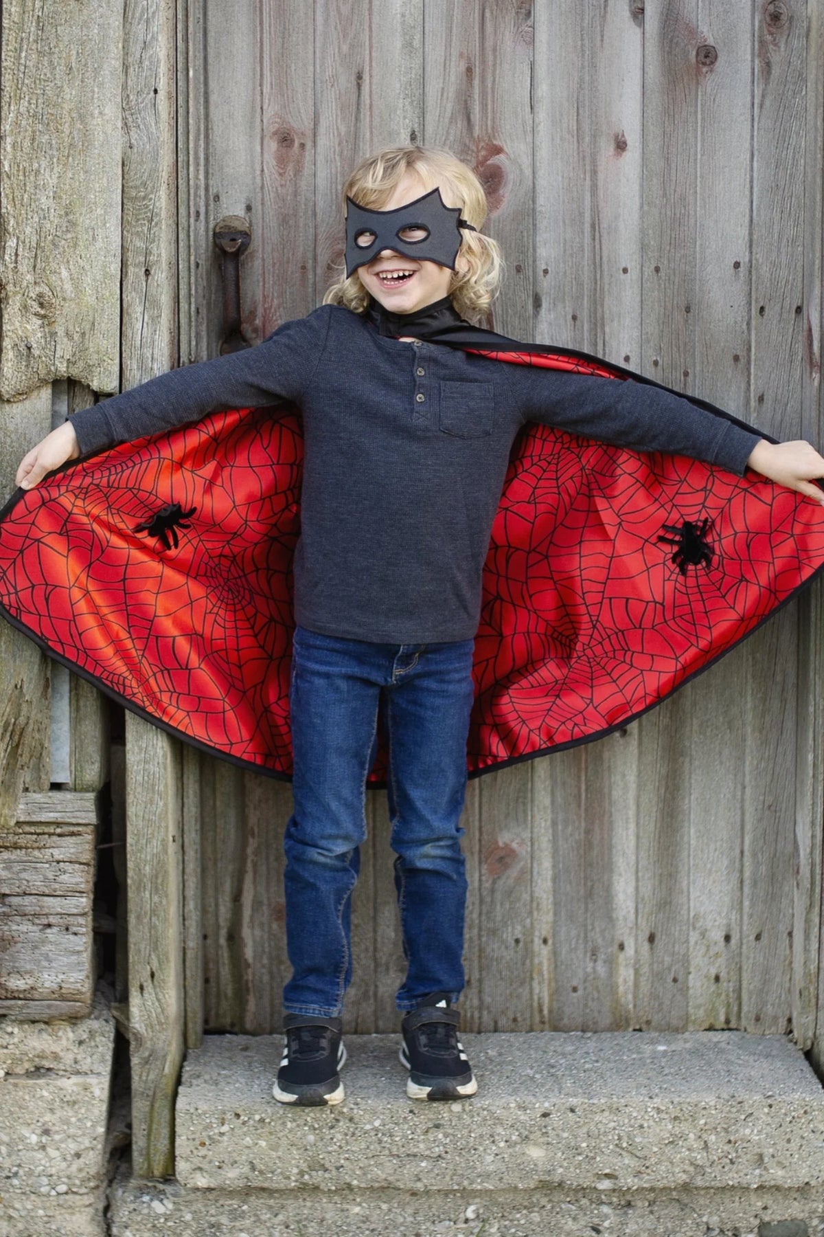 Reversible Spider Cape with Mask & Wristbands Size 4/6