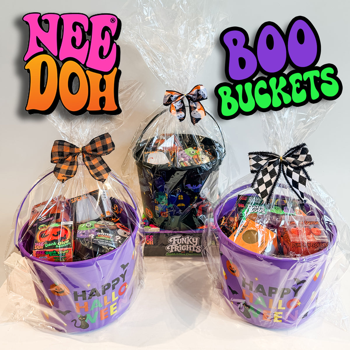 NeeDoh Halloween Boo Bucket Speks Ghosts Squish Surprise