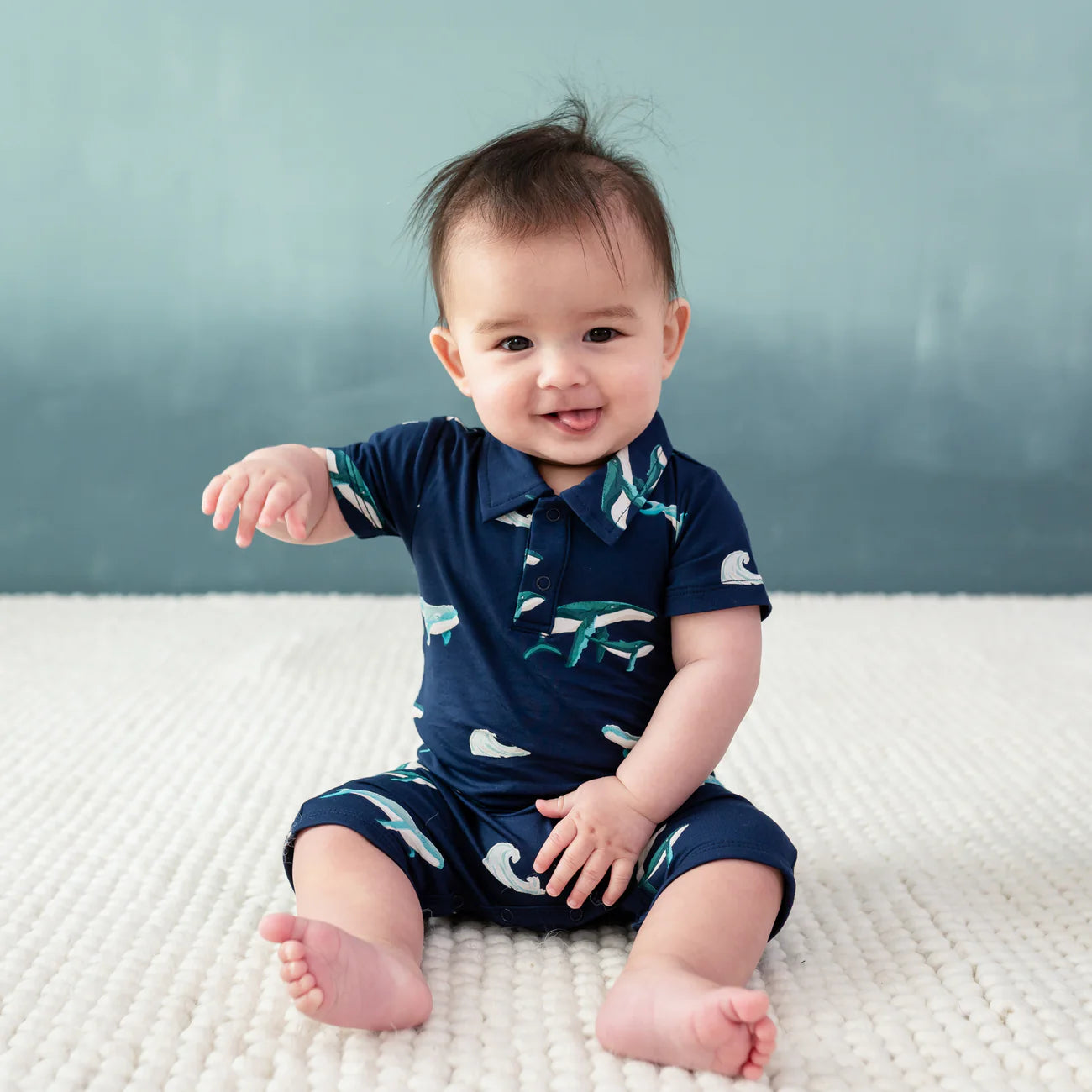 Kyte Baby Polo Shortall in Humpback